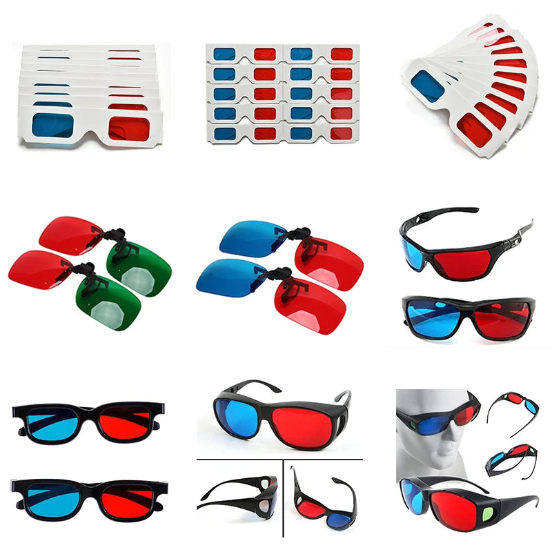 1/2/10pcs Black Frame Red Blue 3D Glasses 3D Glasses Lens Home Theater For Dimensional Anaglyph Movie TV DVD Game Video