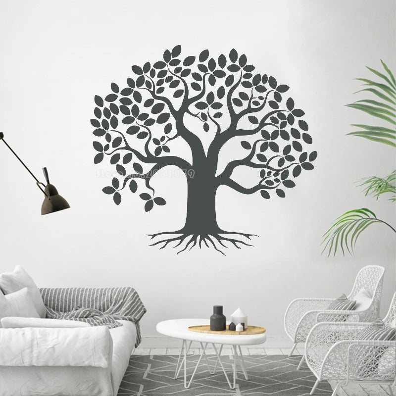 Dense leaves Tree Wall Decals Family Large Tree Of Life Vinyl Wall Stickers For Living Room Art Decor Wallpapers Hot Sale LL2801