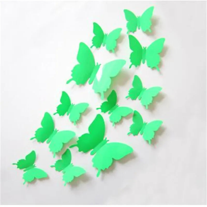 12PCS 3D Butterfly Wall Sticker For Living Room Kids Bedroom Dormitory Wall Stickers Home Decor