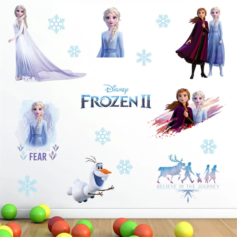 20*30cm Disney Frozen Princess Wall Stickers For Kids Rooms Home Decor Cartoon Elsa Olaf Wall Decals Pvc Mural Art Diy Poster