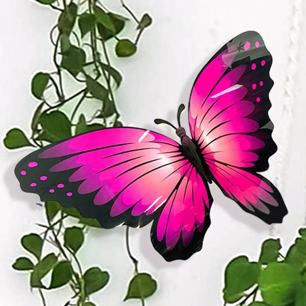 1PC Large 3D Butterfly Wall Sticker PVC Attractive Delicate Colorful Big Butterflies Window Murals Home Kids Bedroom Ornament