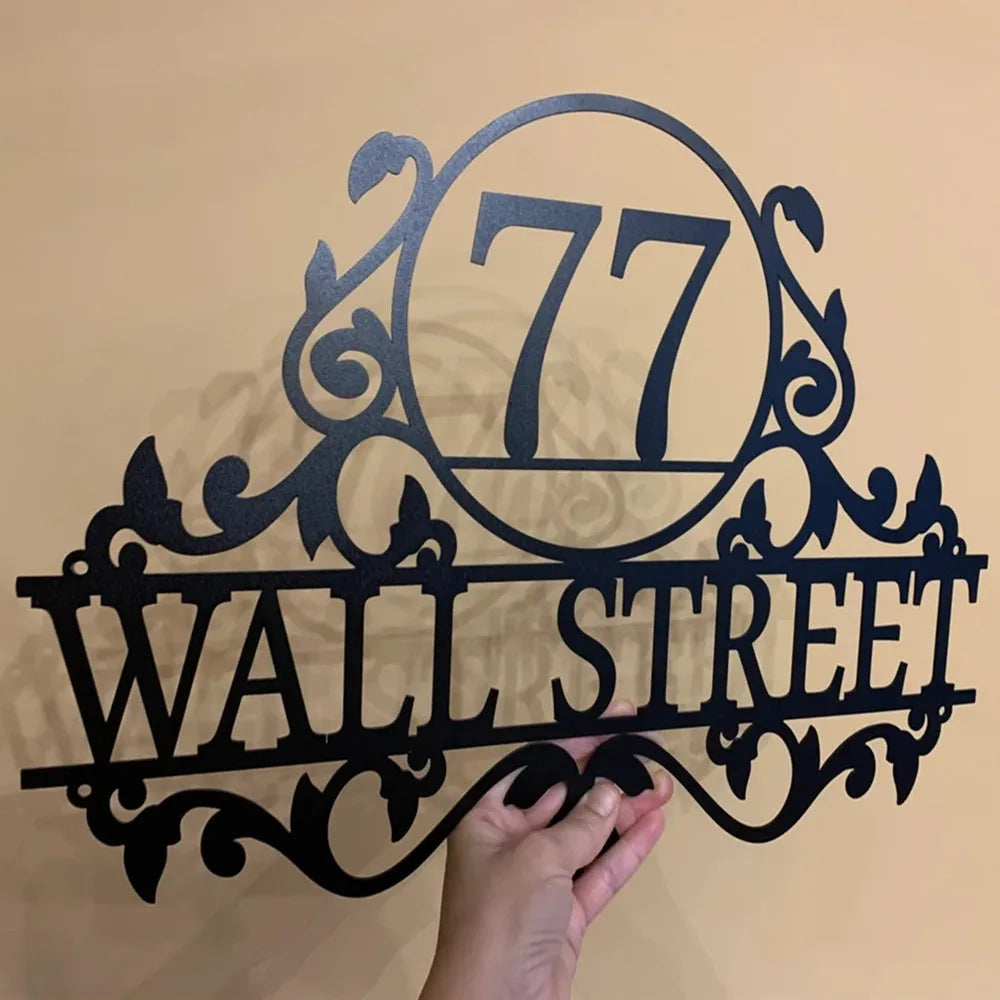 Personalized Metal Address Sign for House Custom Number Street Address Plaque Outdoor Plaque Wall Hanger Art Front Door Signs