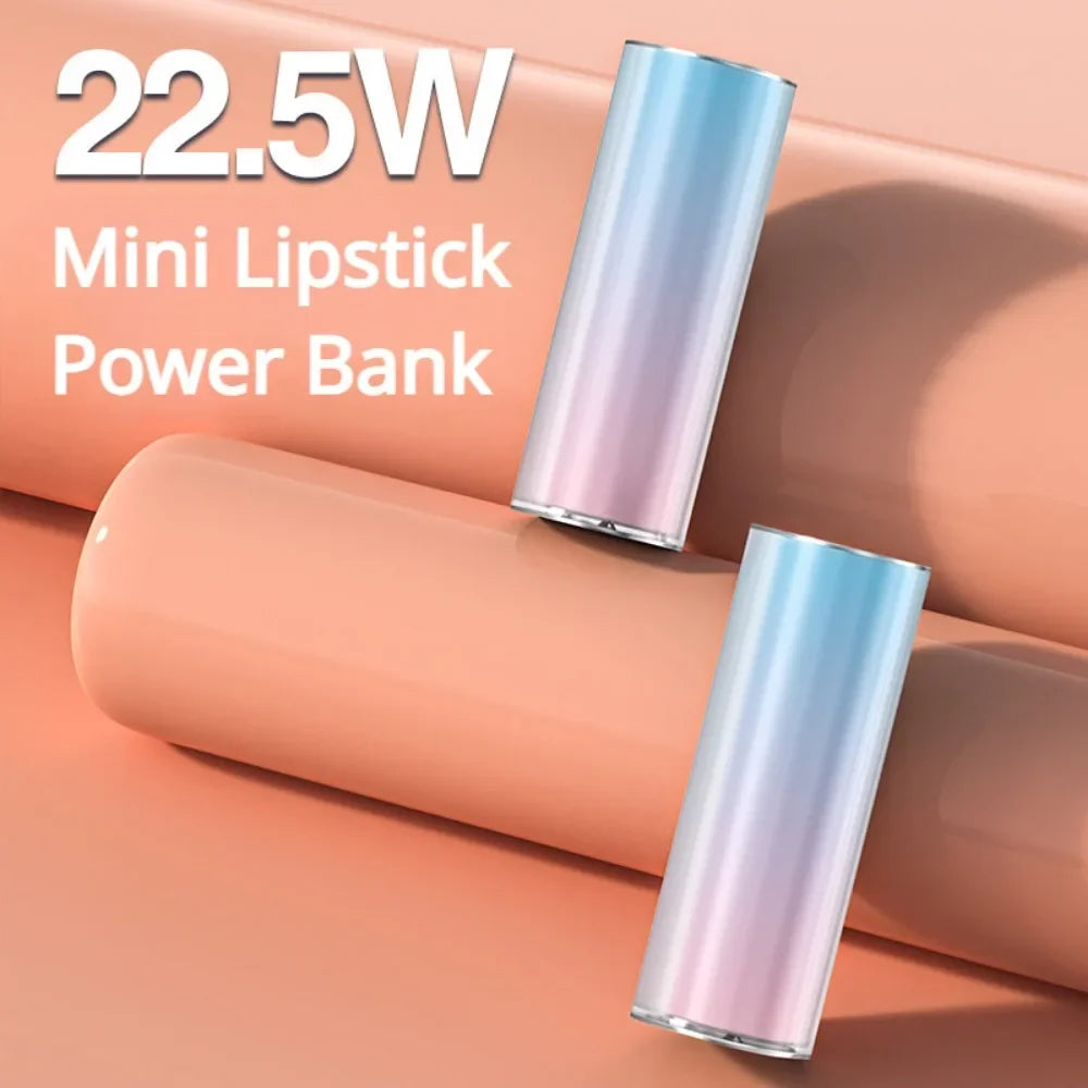 10000mAh High Capacity Lipstick Powerbank Mini Multifunctional Portable Fast Charging Power Banks Phone External Power Supply