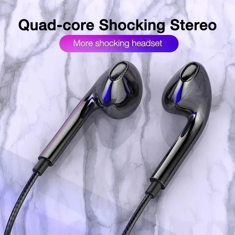 1.2M Wired Earphones Stereo Bass In Ear 3.5mm Wired Headphones With Microphone Sport Music Headset Handsfree For Android