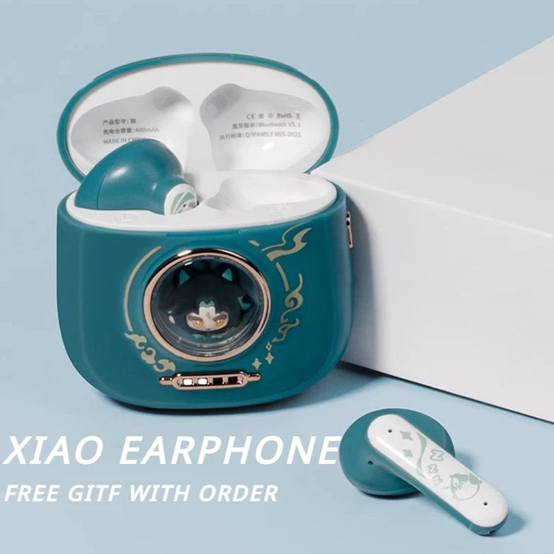 Genshin Impact Xiao Wireless Bluetooth Earphones Prompt Sound In-Ear 5.3 Tws Hifi Portable Dynamic sound Earbuds With Free Gifts