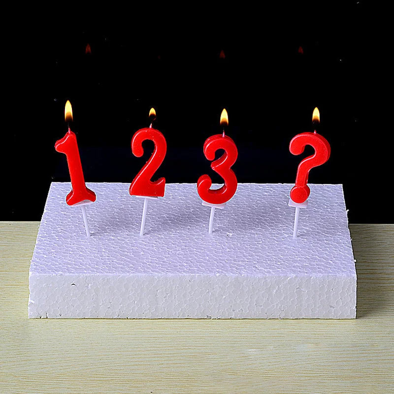 1 2 3 4 5 6 7 8 9 0 Number Birthday Candles Red Kids Birthday Candles For Cake Party Supplies Decoration Cake Candles