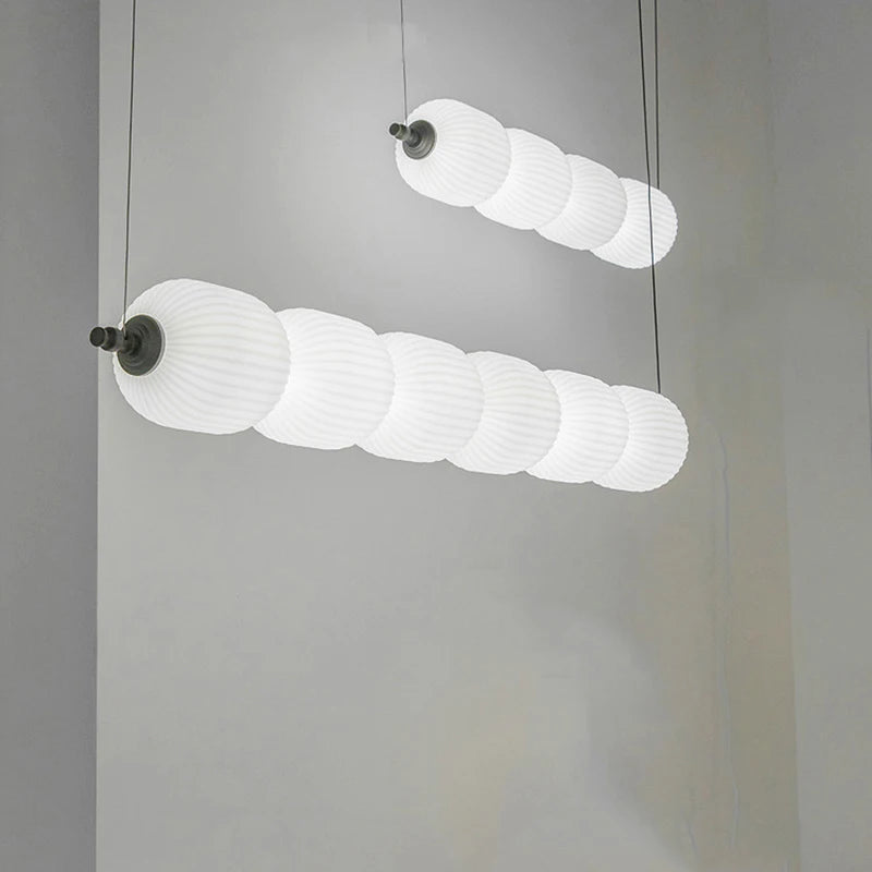 Nordic Designer Living Room Pendant Lamps White Long Droplight For Dining Table Bedroom Bar Lighting Gourd Ceiling Hanging Light