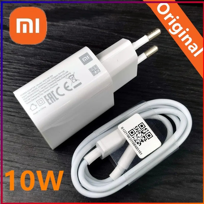 Original Xiaomi Charger 10W Cell Phone EU Charging Power Adapter For mi a1 a2 lite 9c redmi 7 9a Note 9S Usb Type C Micro Cable