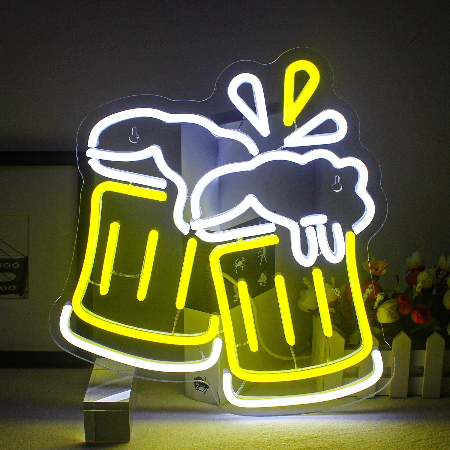 Beer Cheers Neon Sign Led Sign for Wall Decor Beer Man Cave Bar Home Pub Party Club Restaurant Shop Sign Bar Lights Wall Decor
