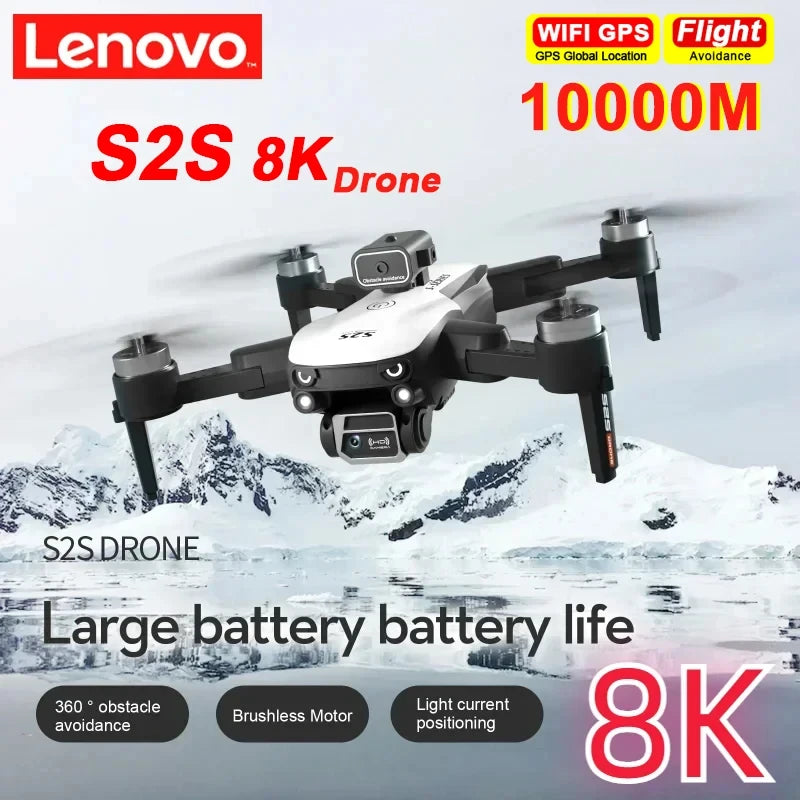Lenovo HD 8K Drone GPS Profesional HD S2S Aerial Photography Dual-Camera Omnidirectional Obstacle Avoidance Drone Quadcopter