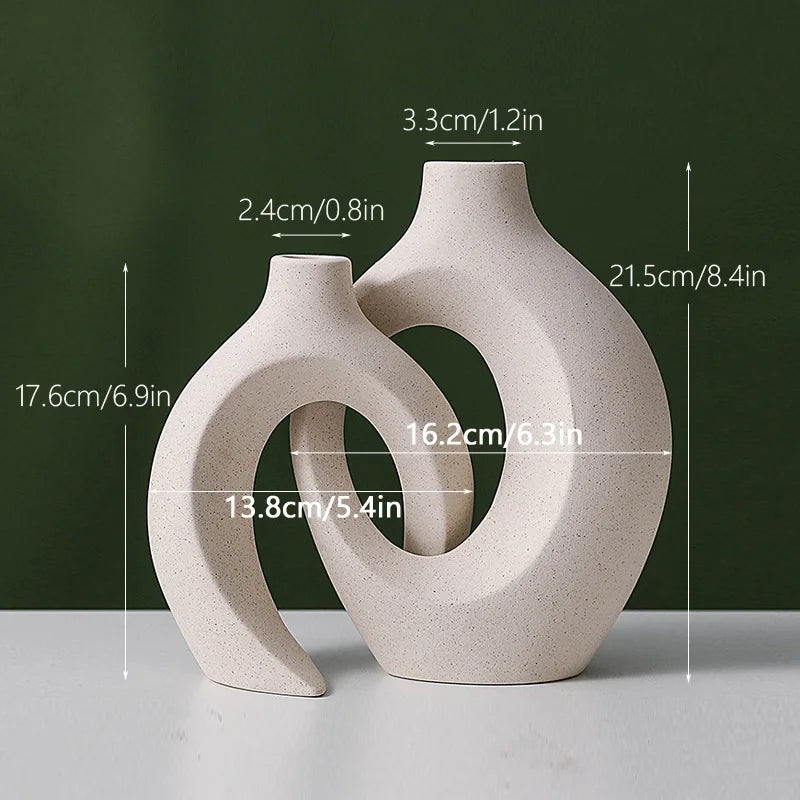 1 Pair of Modern Ceramic Vases For Flowers,Nordic Home Living Room Bedroom Decor,Wedding Party Table Decoration Ornaments
