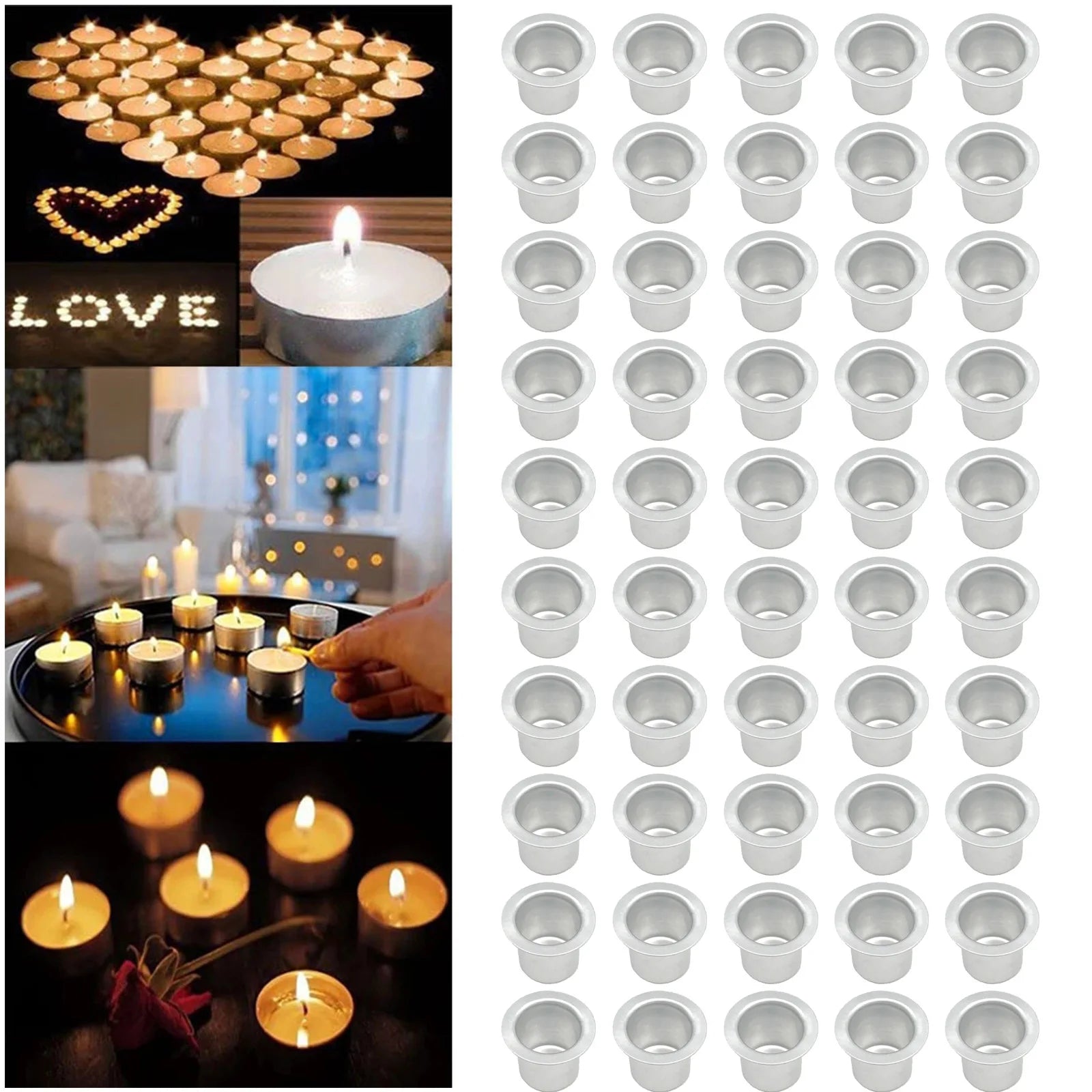 30/50pcs Candle Holder Simple Metal Candle Insert For Taper Candles Decorative Candles Holder Mini Decor Candlestick Accessories