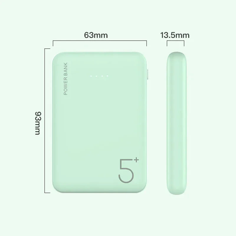 5000mAh Mini Ultra Slim External Spare Battery Powerbank Cell Phone Charger Power Banks For iPhone 12 11 Huawei Xiaomi Poverbank