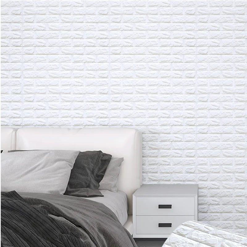 0.5/1M 3D Self Adhesive Waterproof Imitation Brick Wall Sticker DIY Wallpaper Kids Room Bedroom Kitchen Home Decoration