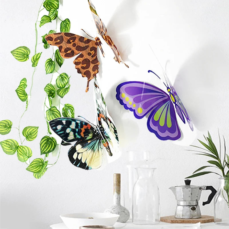 3D Butterfly Wall Sticker Home Bedroom Decor Multicolor Big Butterflies Wall Decals Wedding Fsetival Party Stickers Decorations