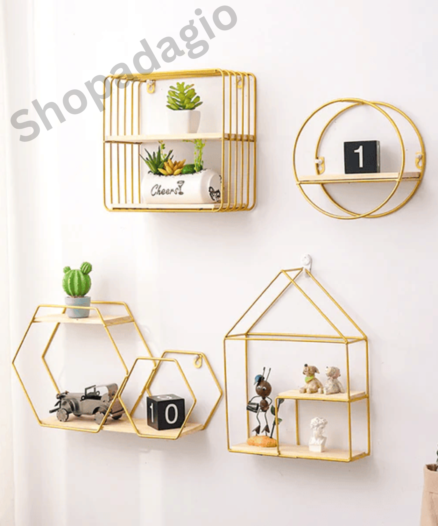 Wall iron shelves