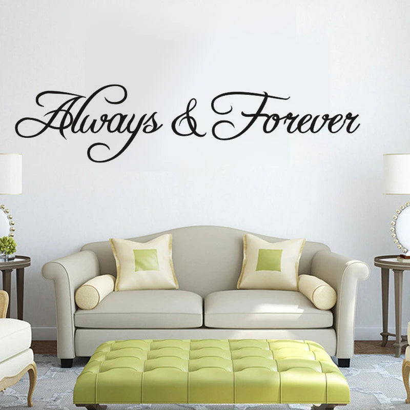 Always Forever Text Wall Stickers for European American Home Decoration Style Stickers 56x7cm