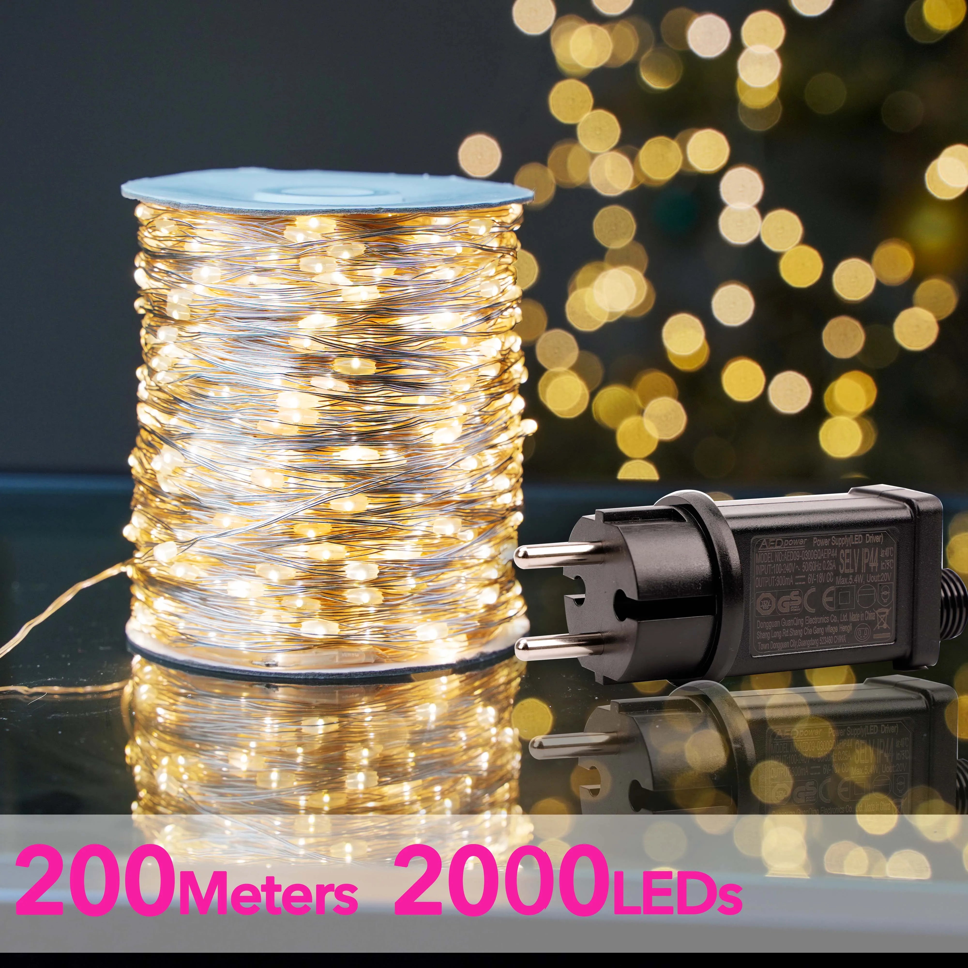 30m 50m 100m 200m LED String Lights Street Fairy Light Waterproof for Outdoor Christmas Fairy Lights Holiday Wedding Decoration